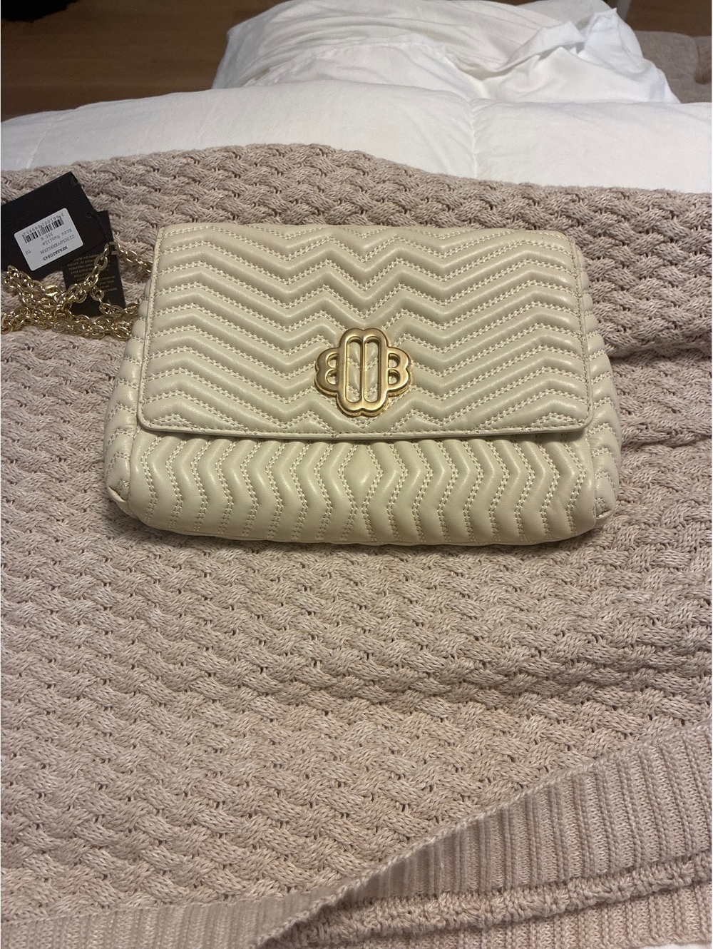 NWT  MAJE quilted leather chain  bag